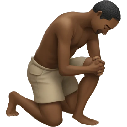 Kneeling with hands in sand emoji