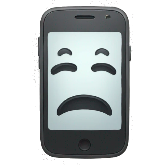 drawn phone with a sad face emoji