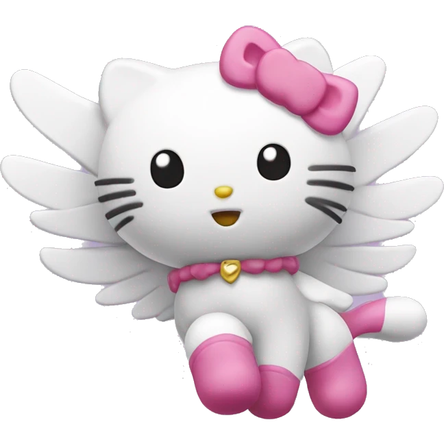 Flying hello kitty emoji