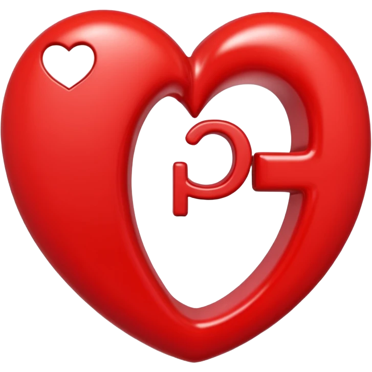 Una letra P y corazónes emoji