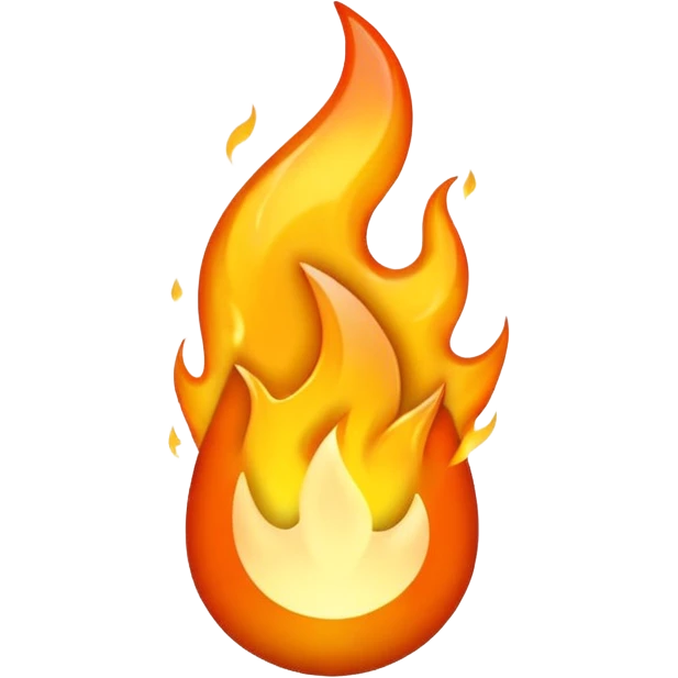 Streak / On Fire Emoji

Glossy 3D emoji of a flaming icon or bullet, glowing orange flames, gold reflections. emoji