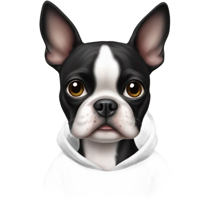 Boston terrier and a sweatshirt emoji