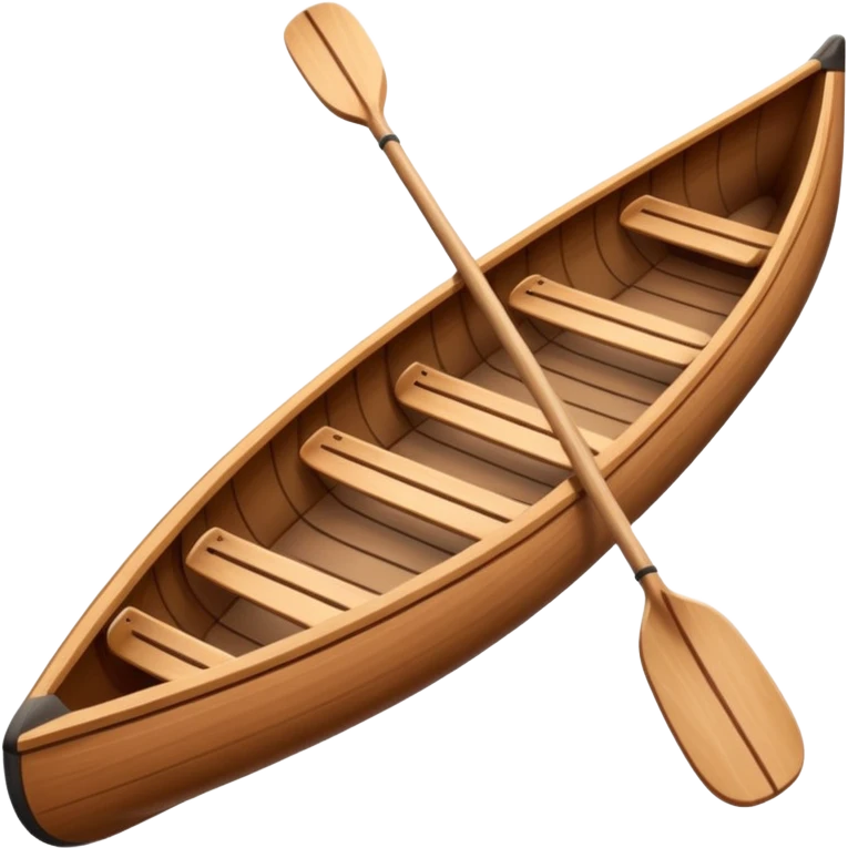 Canoe – Slim wooden canoe with paddles emoji