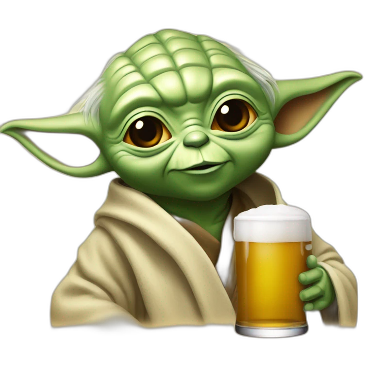 yoda qui boit une biere emoji