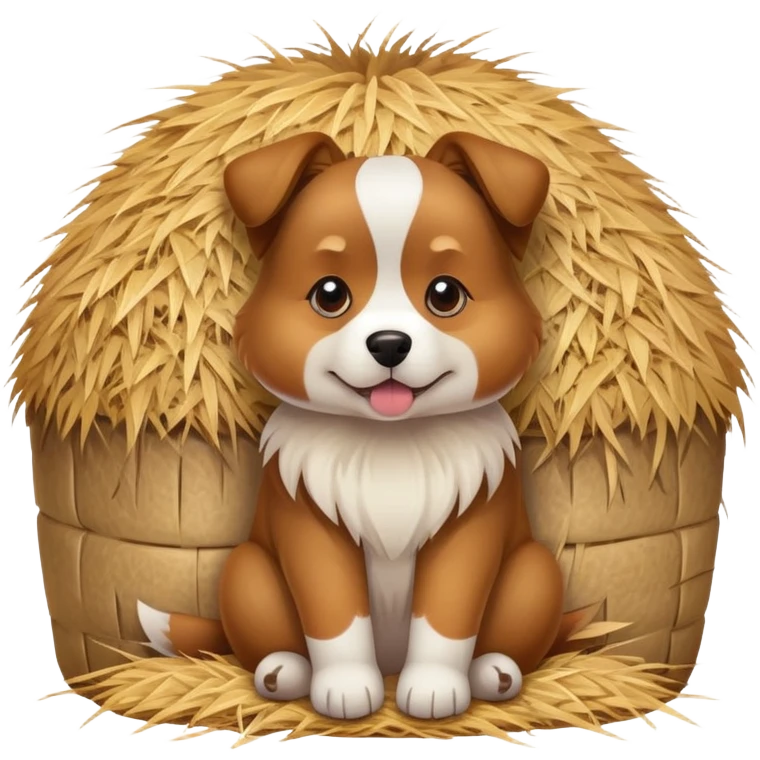 Dog with hay  emoji