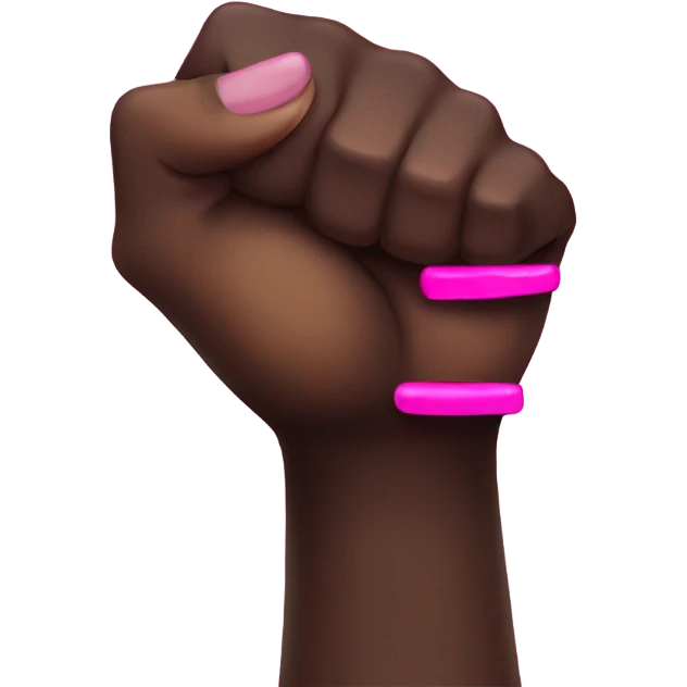 Black fist with pink long nails  emoji