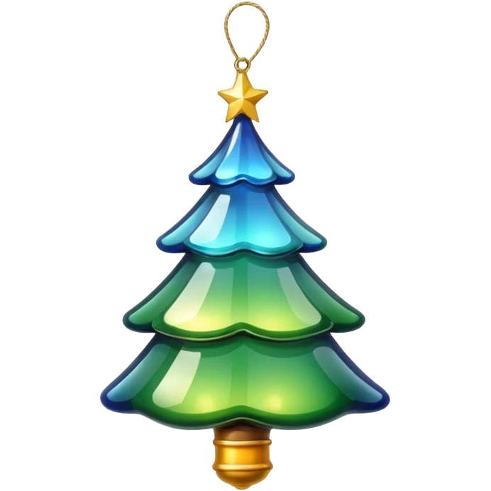 magical classic christmas tree ornament hanging from a thread emoji