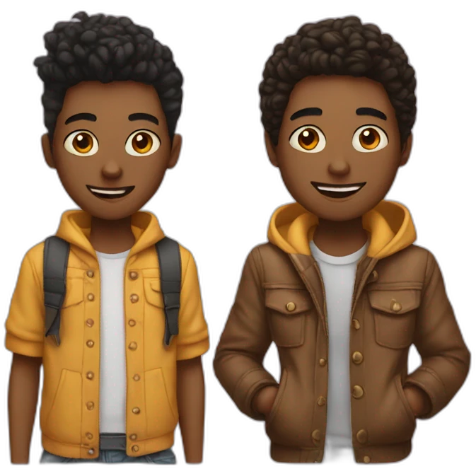 Cool Boy and girl bestfriend  emoji