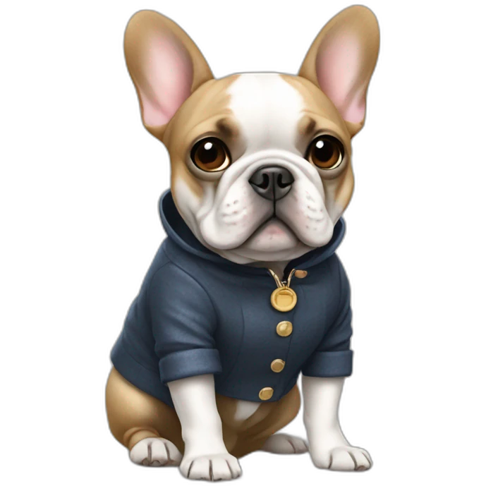 french bulldog in designer clothes emoji