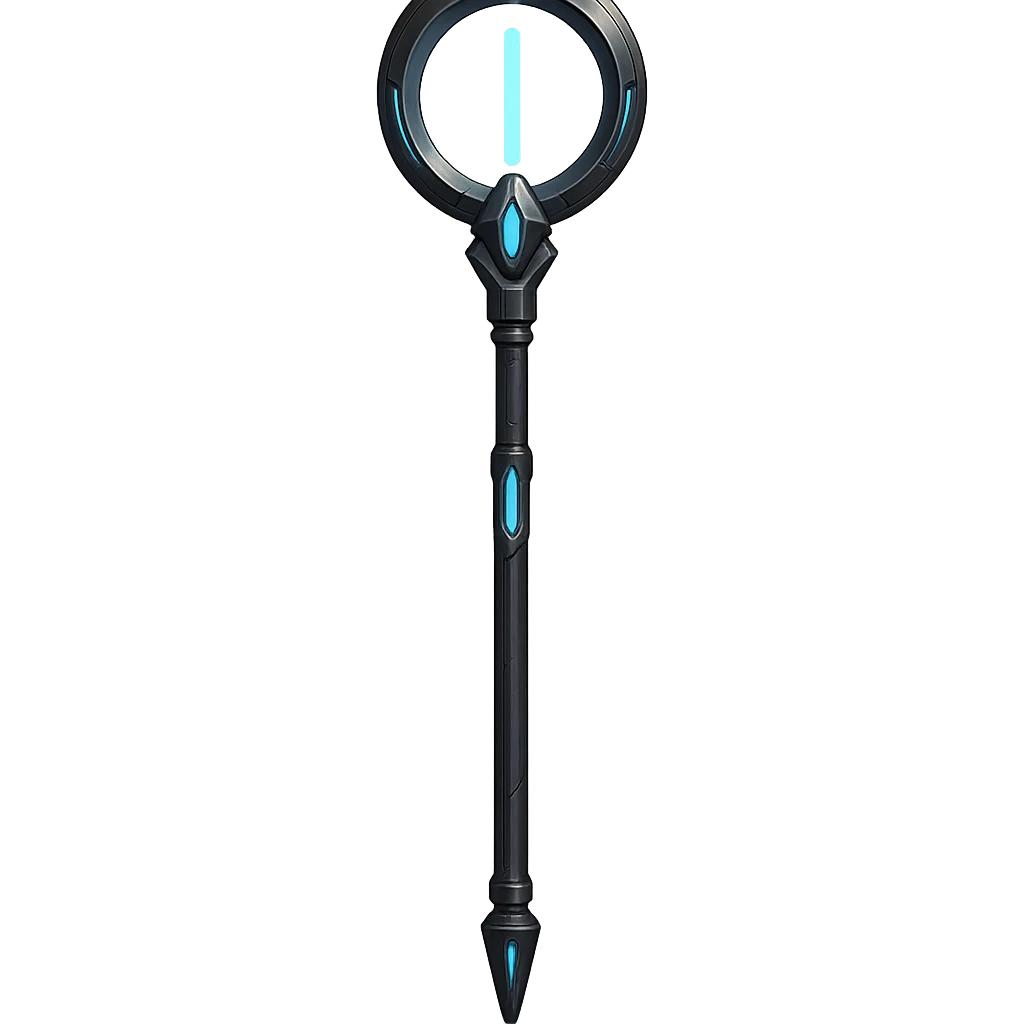 high-tech futuristic metallic glowing accents staff emoji