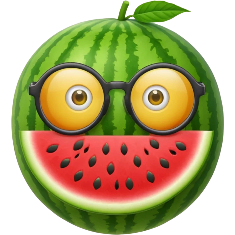 watermelon with glasses emoji