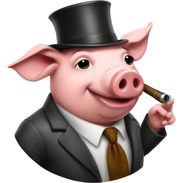 pig smoking a pipe emoji