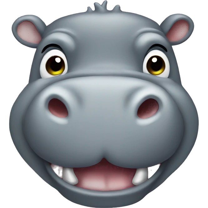 Smiling hippo emoji
