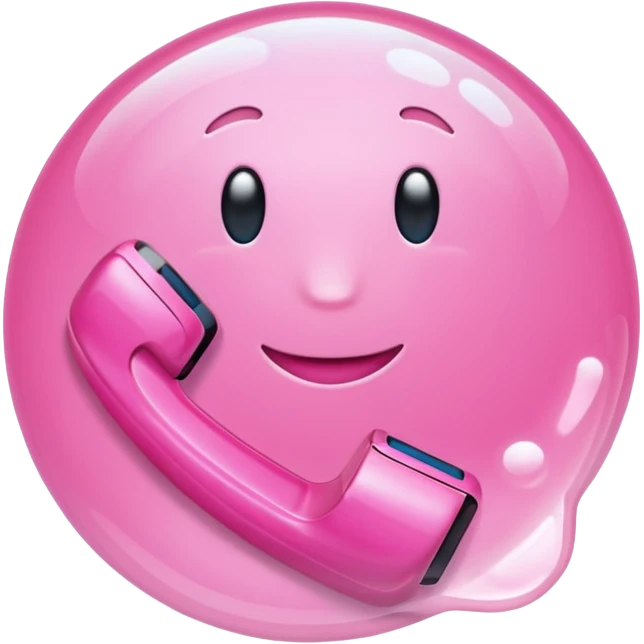 pink phone call caller id bubble emoji