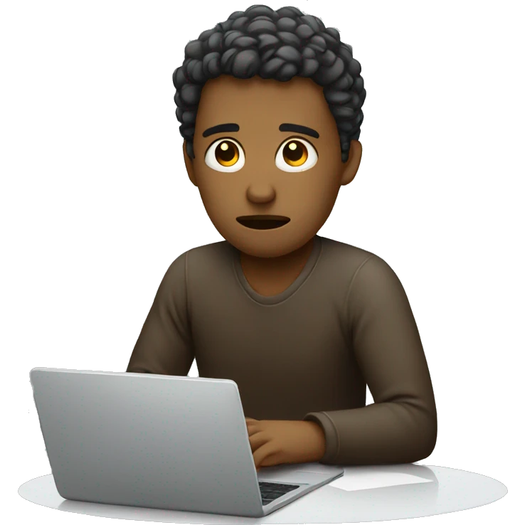 sad person with laptop emoji