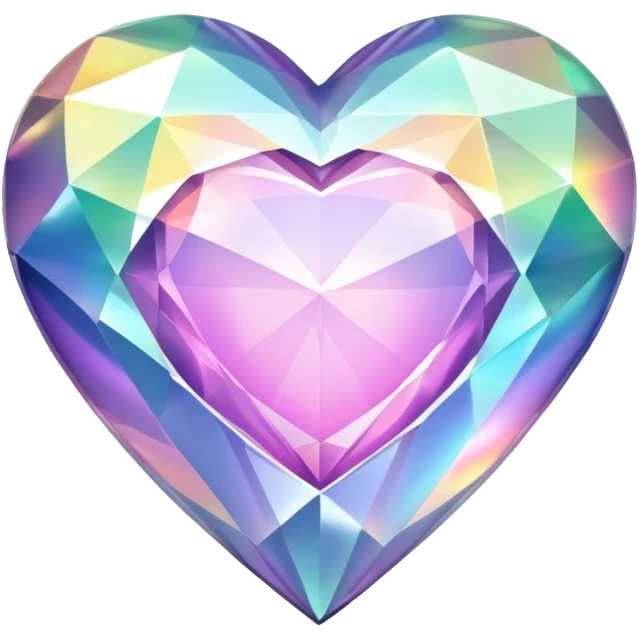 Iridescent beautiful Diamond heart glowing shining  emoji