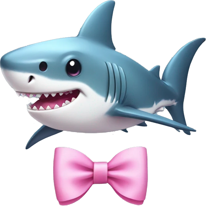 Shark with cute pink bow  emoji