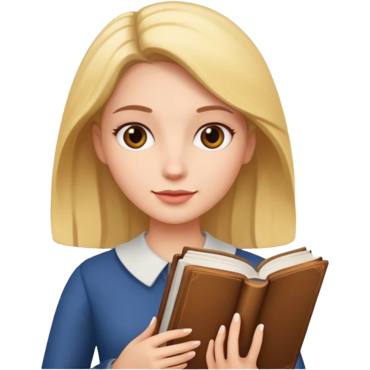 책 들고 있는 여자 emoji