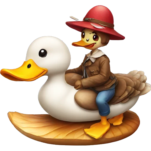 Mushroom riding a duck emoji