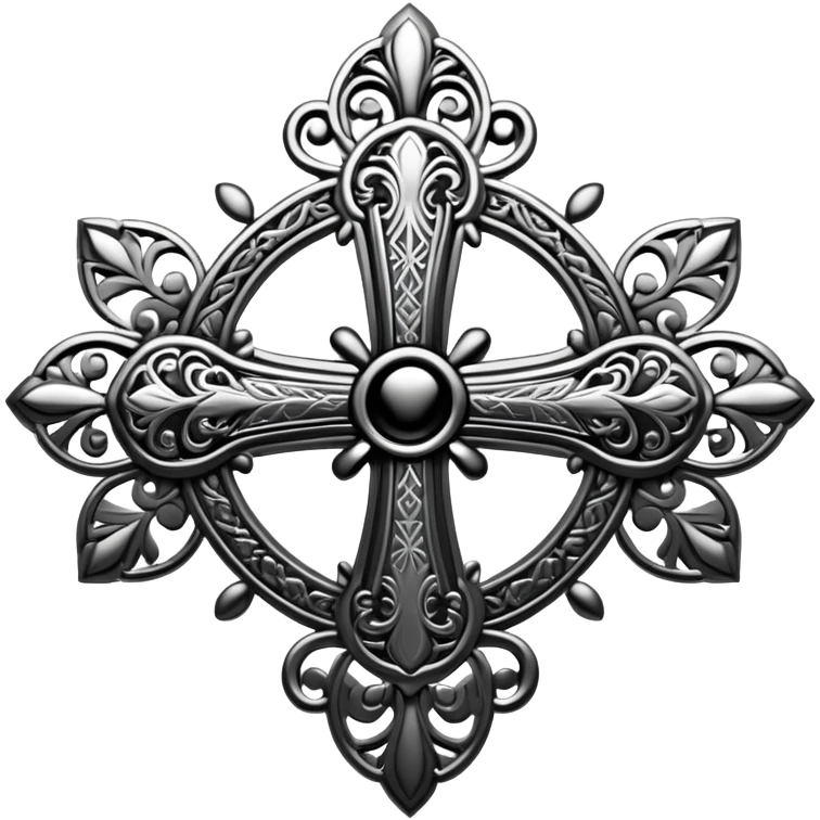 Croix huguenote en noir et blanc  emoji