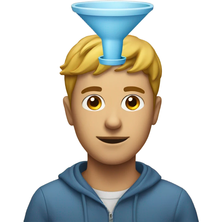 a person with a funnel on his head emoji