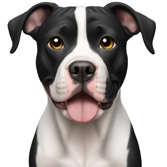 Black and white American pit bull emoji