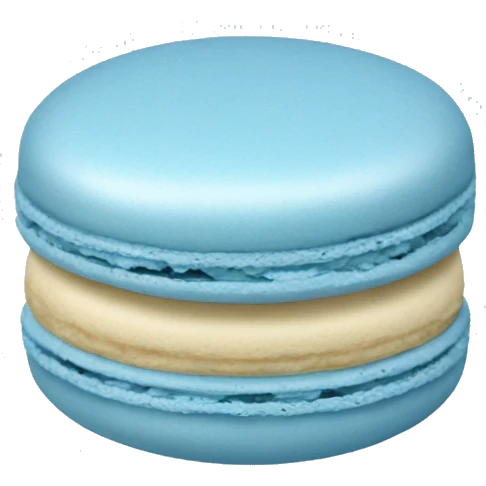 Realistic light blue macaroon emoji