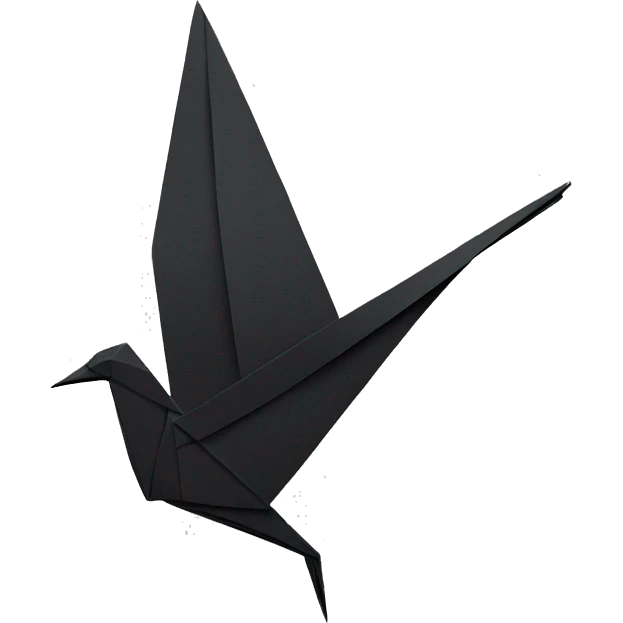 origami bird black from the right side to see emoji