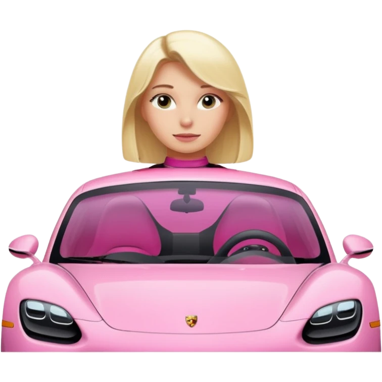 pink Porsche taycan blonde girl emoji