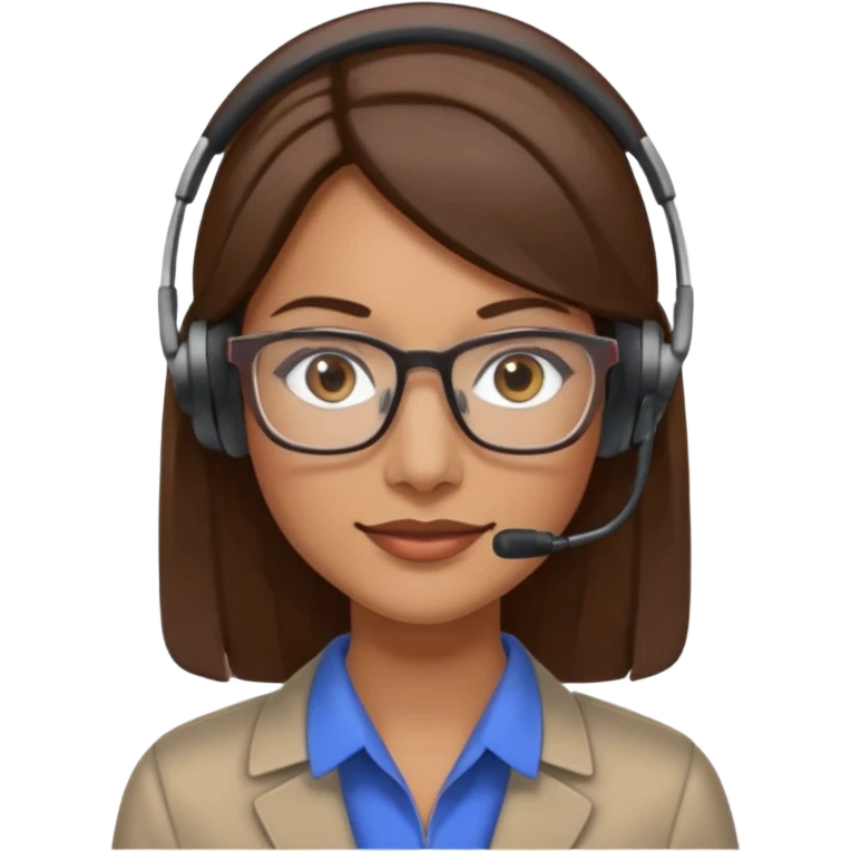 a woman in her 30´s, with medium brown straight hair, long. Grey eyes, working as an educator emoji