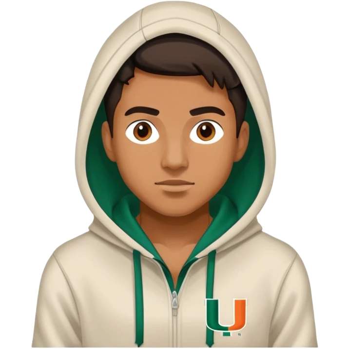 University of Miami, man in hoodie emoji