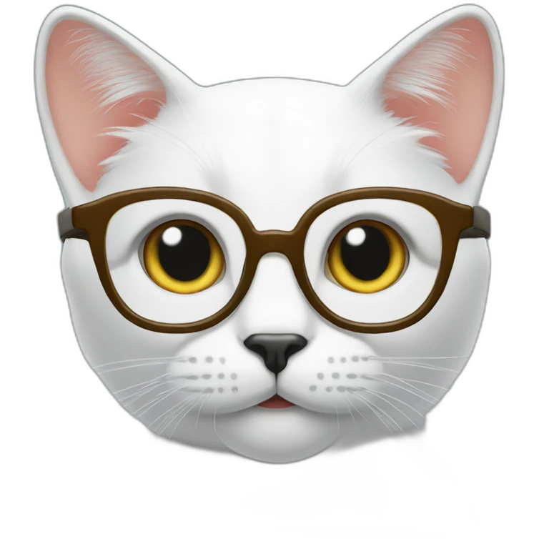 cat with nerd glasses and finger pointed up emoji