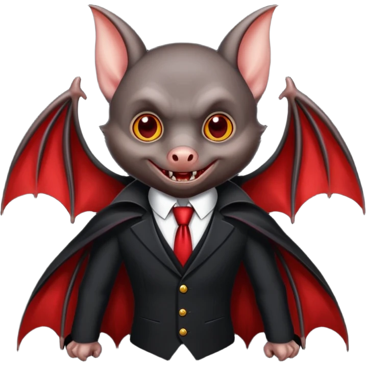 Vampire bat wearing suit emoji