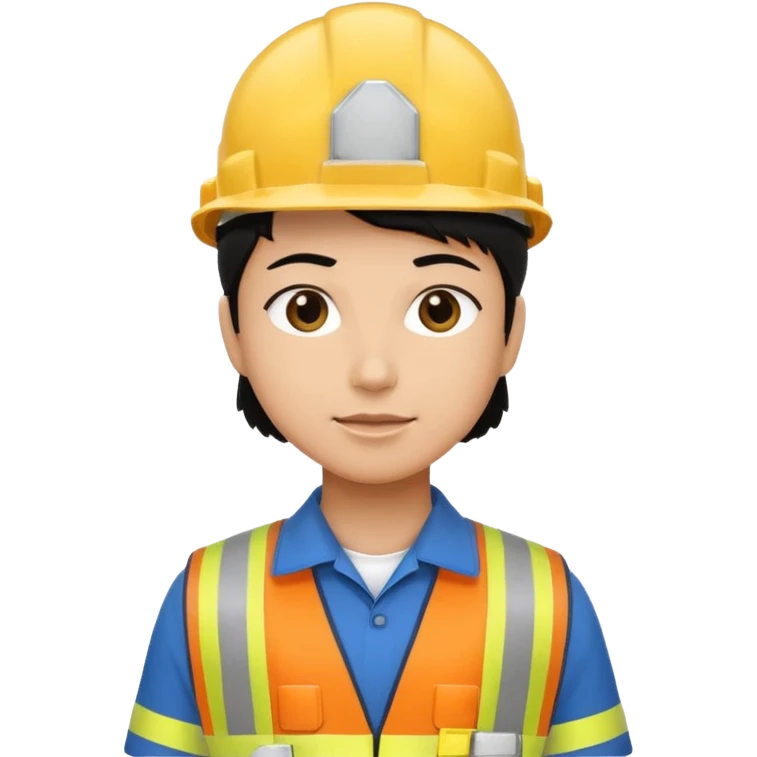 Electricity power employee at work with black hair emoji