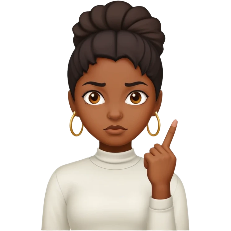 Black girl mad with the middle finger emoji