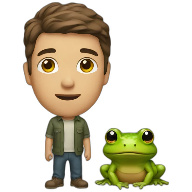 man with a toad emoji