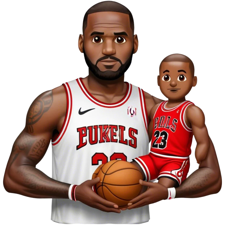 LeBron holding Michael Jordan emoji