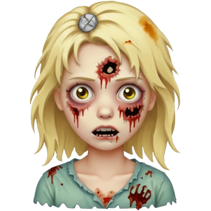 girl zombie with messy blonde hair emoji