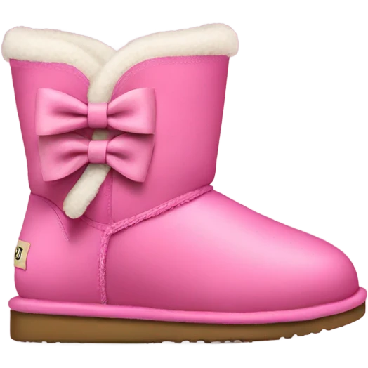 Pink Uggs boots with bows on the back emoji