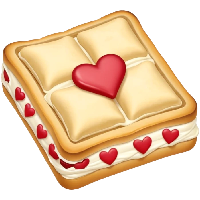 Frosted Toaster strudel pastry with hearts emoji