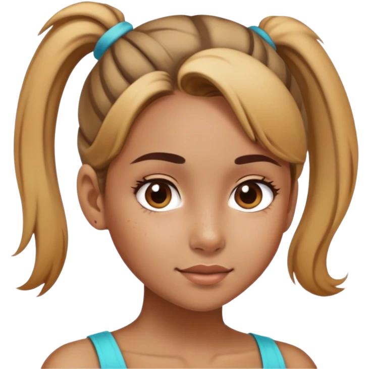 Hyperpigmentation girl with ponytail  emoji