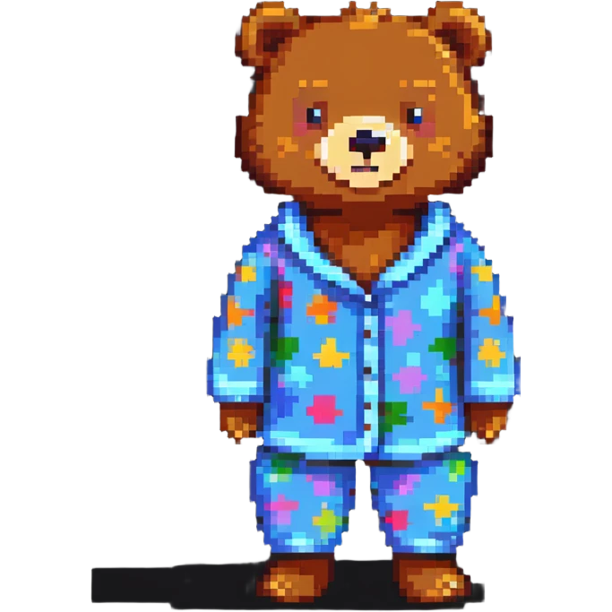 bear in pajamas standing and smiling emoji