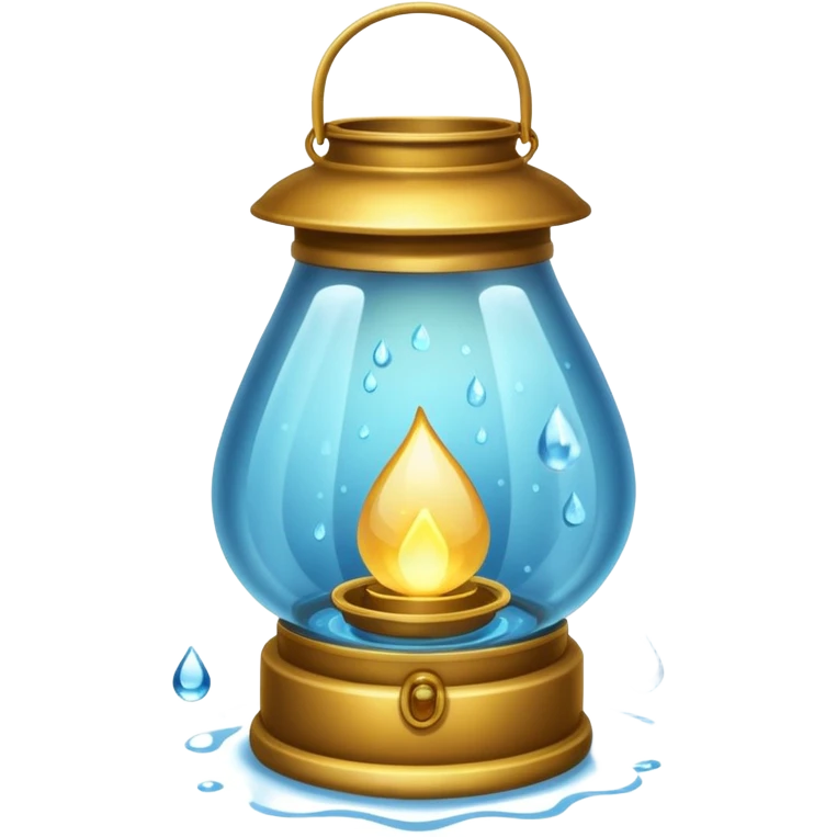 Water Lantern, more water drops inside lantern. emoji