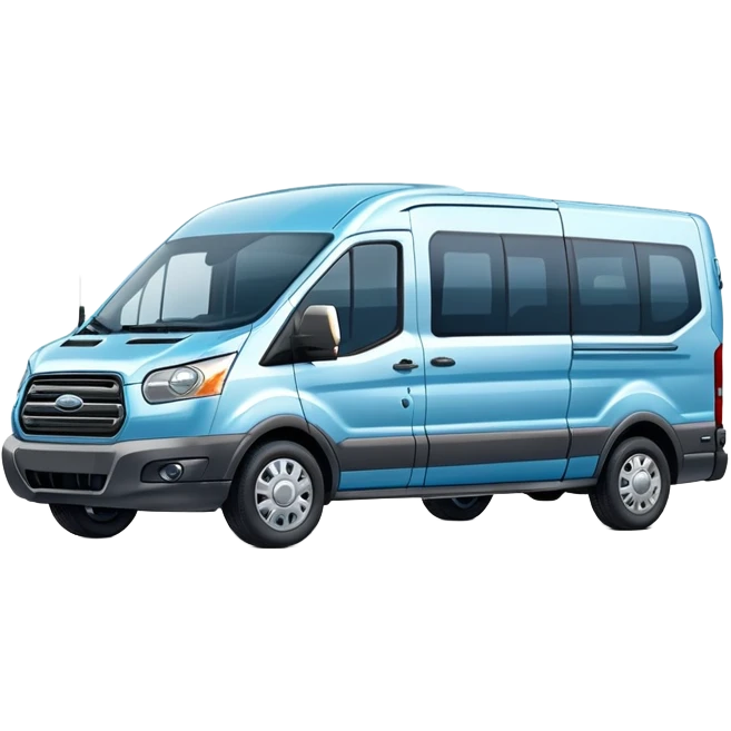 light blue Ford Transit passenger wagon emoji