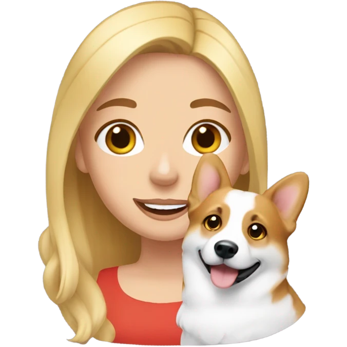 Blonde girl with a corgi emoji