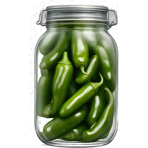 clear glass jar of pickled jalapenos emoji