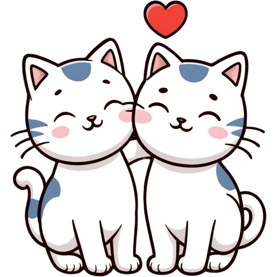 Cats in love emoji
