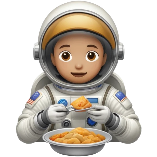 A person in a spacesuit eating a meal emoji