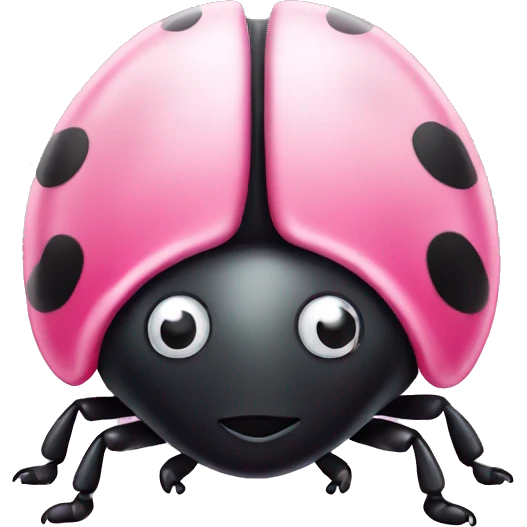 Cute Pink lady bug  emoji