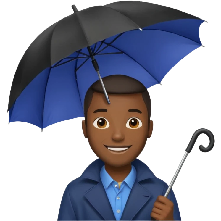 HOLDİNG UMBRELLA BLACK MAN emoji